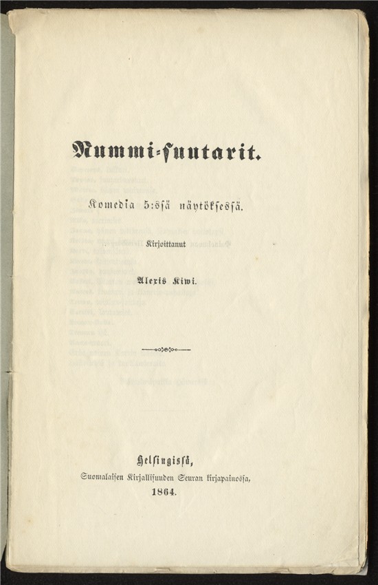 Nummisuutarit (1864) - digitaalinen editio (SKS)